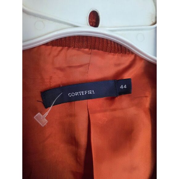 Cortefiel Women Brown Red 100% Cotton Corduroy 2 Button Blazer size 44/US Large - Picture 4 of 8